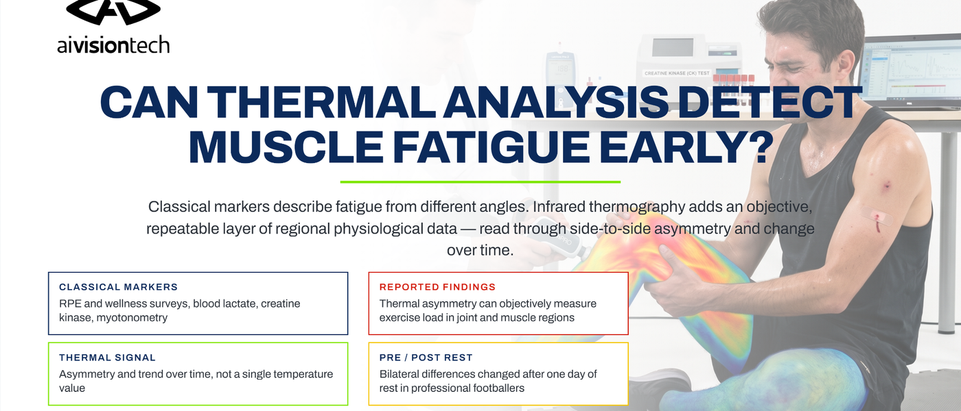 Athlète illustrant la comparaison entre analyse thermique et marqueurs classiques du suivi de la fatigue musculaire